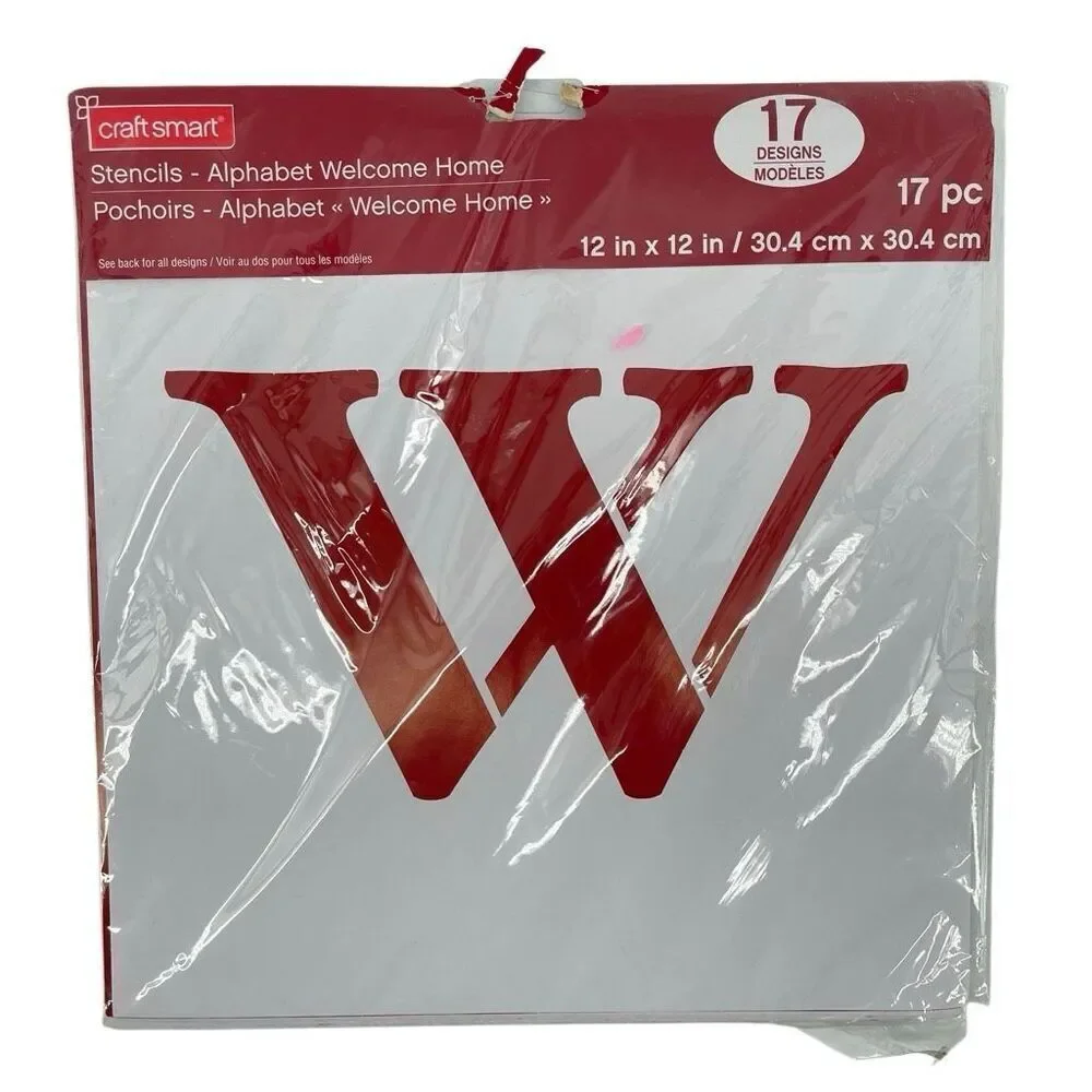 Craft Smart Alphabet Welcome Home Stencil Set 17-Piece 12x12 Inch Letters
